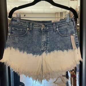 Denim Blue and White Ombre Shorts